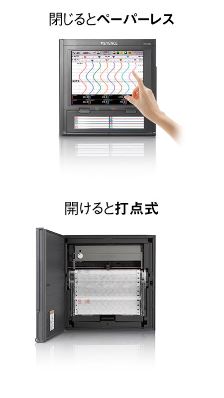 閉じるとペーパーレス 開けると打点式